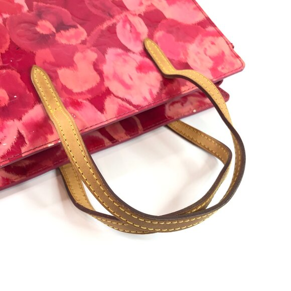 【35→ 26MK】Lv Red Monogram Vernis Ikat Catalina BB Tote Sku# 85786 (Gently Used) - Picture 11 of 14